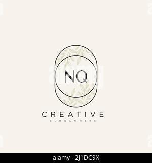 NQ Anfangsbuchstabe Blume Logo Vorlage Vektor Premium-Vektor Stock Vektor