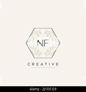NF Anfangsbuchstabe Blume Logo Vorlage Vektor Premium-Vektor Stock Vektor