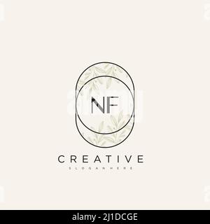 NF Anfangsbuchstabe Blume Logo Vorlage Vektor Premium-Vektor Stock Vektor