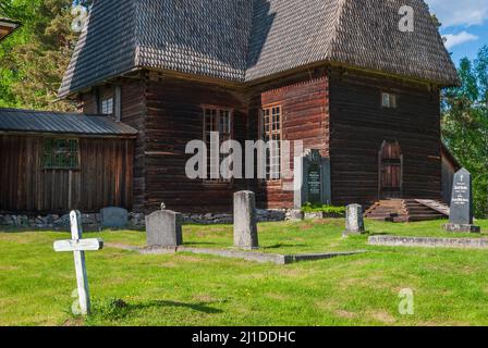 Die Alte Kirche von Petäjävesi wurde zwischen 1763 und 1765 in Petäjävesi Finnland erbaut Stockfoto