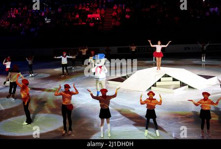 Montpellier, Frankreich. 23. März 2022. Eröffnung der ISU-Eiskunstlauf-Weltmeisterschaften in Montpellier, Südfrankreich, am 23. März 2022.Foto von Patrick Aventurier/ABACAPRESS.COM Quelle: Abaca Press/Alamy Live News Stockfoto