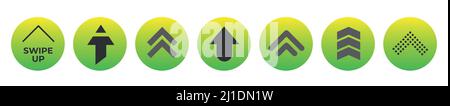 Vorlage wischen nach oben Tasten Farbverlauf. Web-Schaltflächen, Elements App Stock Vektor