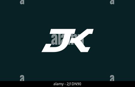 Buchstabenbuchstaben Initialen Monogramm-Logo JK, KJ, J und K Stock Vektor