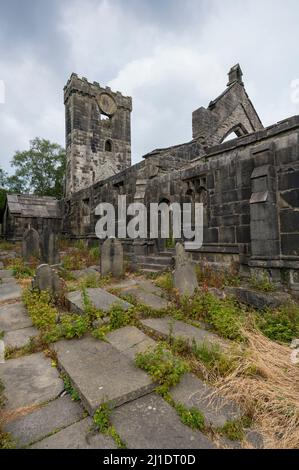 Die verlassene Kirche des Apostels Thomas in Heptonstall, Yorkshire, England Stockfoto