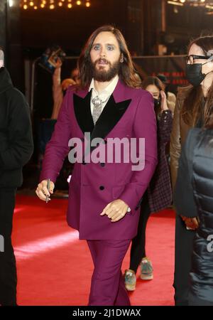 Jared Leto nimmt am 24. März 2022 am Odeon Luxe Leicester Square in London, England, an der Fan-Vorführung von „Morbius“ Teil. Stockfoto