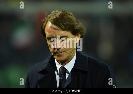 Roberto Mancini Coach (Italien) während des FIFA 'World Cup 2022 Qatar Playedy-off-Spiels zwischen Italien 0-1 Nord-Mazedonien am 24. März 2022 im Renzo Barbera Stadium in Palermo, Italien. Quelle: Maurizio Borsari/AFLO/Alamy Live News Stockfoto