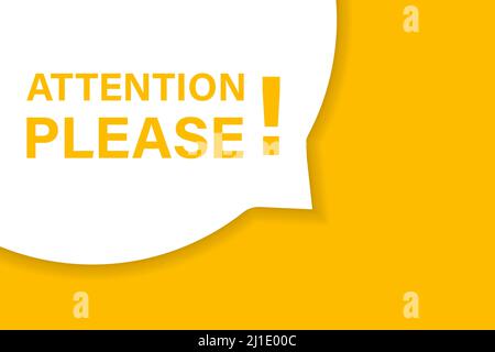 Achtung pleespeech Bubble Banner Vektor mit Kopieplatz für Unternehmen, Marketing, Flyer, Banner, Präsentationen und Poster. Illustration Stock Vektor