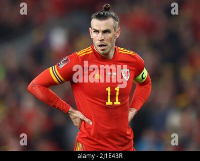 Cardiff, Wales, 24.. März 2022. Gareth Bale aus Wales während des FIFA World Cup 2023 Qualifying - European Match im Cardiff City Stadium, Cardiff. Bildnachweis sollte lauten: Darren Staples / Sportimage Stockfoto