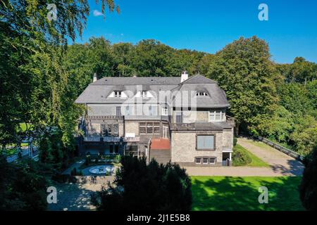 08.09.2021, Deutschland, Nordrhein-Westfalen, Hagen - Villa Hohenhof, die Jugendstilvilla des Osthaus Museums. Im 20.. Jahrhundert, der Hohenhof in Stockfoto