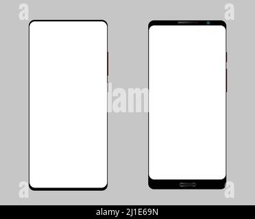 Realistisches 3D Smartphone Mockup mit leerem leeren Bildschirm, Handy-Mockup. Vorlage für Anwendung, Präsentations-UI, UX-Design Stock Vektor