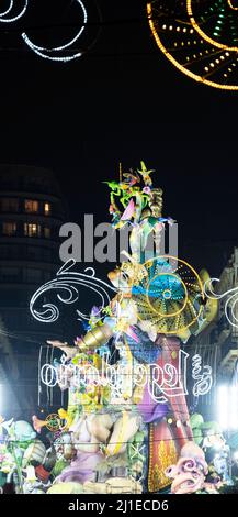 Traditionelle Feier, die jährlich zum Gedenken an den heiligen Josef in der Stadt Valencia, Spanien, stattfindet. Stockfoto
