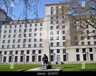 Ein Denkmal für den Koreakrieg in den Gärten des Verteidigungsministeriums in Westminster, London Stockfoto