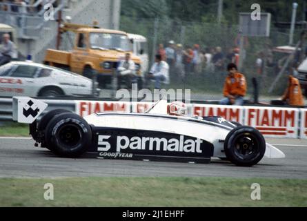 Nelson Piquet (BRA) Brabham BT49 Ford Cosworth Brabham Racing Team Position 1. Stockfoto