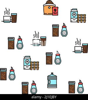 Coffee Shop Ausrüstung Vektor Nahtloses Muster Stock Vektor