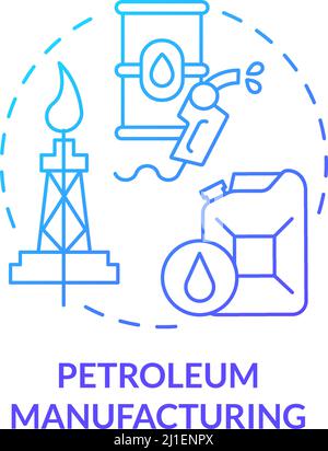 Symbol für blaues Gradientenkonzept für die Erdölherstellung Stock Vektor