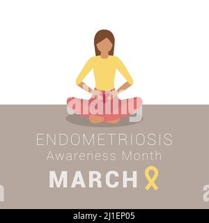 Infografik zum Monat des nationalen Bekanntheitsgrades für Endometriose Stock Vektor