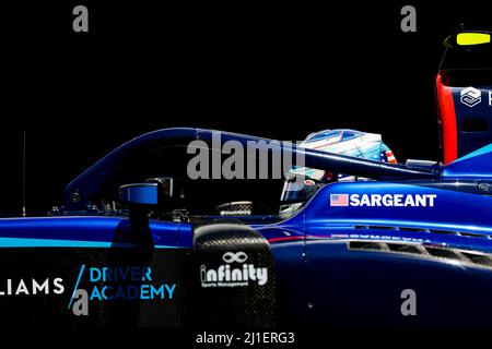 SARGEANT Logan (usa), Carlin, Dallara F2, Portrait während des 2.. Rennens der FIA Formula 2 Championship 2022 vom 25. Bis 27. März 2022 auf dem Jeddah Corniche Circuit, in Jeddah, Saudi-Arabien - Foto Antonin Vincent / DPPI Stockfoto