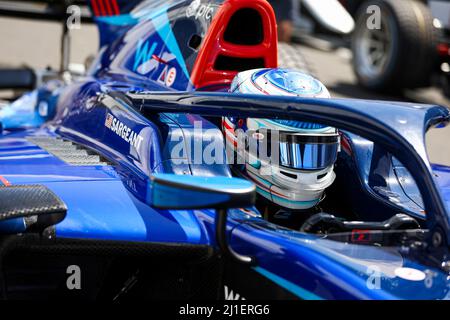 SARGEANT Logan (usa), Carlin, Dallara F2, Portrait während des 2.. Rennens der FIA Formula 2 Championship 2022 vom 25. Bis 27. März 2022 auf dem Jeddah Corniche Circuit, in Jeddah, Saudi-Arabien - Foto Antonin Vincent / DPPI Stockfoto