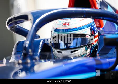 SARGEANT Logan (usa), Carlin, Dallara F2, Portrait während des 2.. Rennens der FIA Formula 2 Championship 2022 vom 25. Bis 27. März 2022 auf dem Jeddah Corniche Circuit, in Jeddah, Saudi-Arabien - Foto Antonin Vincent / DPPI Stockfoto