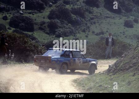 Markku Alen (FIN) Ilkka Kivimaki (FIN) Fiat 131 Abarth GR4 Fiat Auto 1. Position Stockfoto