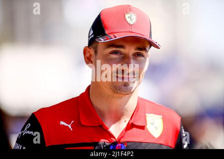 Sakhir, Bahrain. 25. März 2022. #16 Charles Leclerc (MCO, Scuderia Ferrari), F1 Grand Prix von Bahrain auf dem Bahrain International Circuit am 25. März 2022 in Sakhir, Bahrain. (Foto von HIGH TWO) Quelle: dpa/Alamy Live News Stockfoto