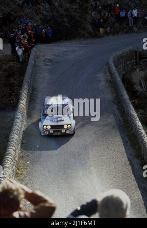 Markku Alen (FIN) Ilkka Kivimaki (FIN) Fiat 131 Abarth GR4 Fiat Auto Stockfoto