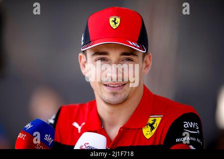 Sakhir, Bahrain. 25. März 2022. #16 Charles Leclerc (MCO, Scuderia Ferrari), F1 Grand Prix von Bahrain auf dem Bahrain International Circuit am 25. März 2022 in Sakhir, Bahrain. (Foto von HIGH TWO) Quelle: dpa/Alamy Live News Stockfoto