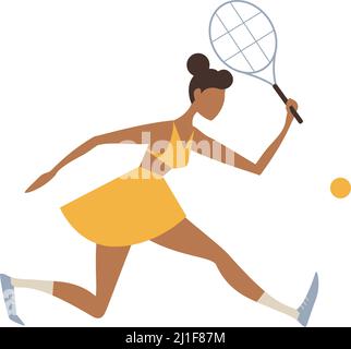 Vektor-Illustration von Cartoon-Tennisspieler Charakter auf weißem Hintergrund. Stock Vektor