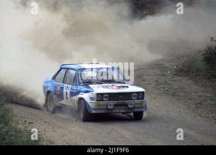 Markku Alen (FIN) Ilkka Kivimaki (FIN) Fiat 131 Abarth GR4 Fiat Auto 2. Position Stockfoto