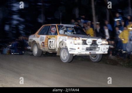 Antero Laine (FIN) Juha Piironen (FIN) Mitsubishi Lancer Turbo GR4 Ralliart Stockfoto