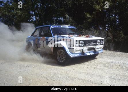 Markku Alen (FIN) Ilkka Kivimaki (FIN) Fiat 131 Abarth GR4 Fiat Auto Stockfoto