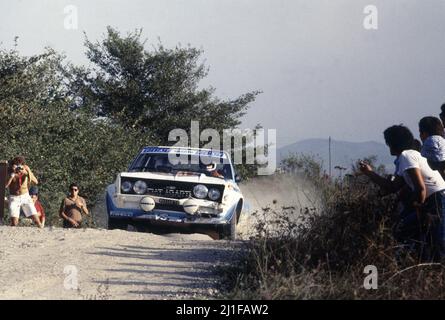 Markku Alen (FIN) Ilkka Kivimaki (FIN) Fiat 131 Abarth GR4 Fiat Auto Stockfoto