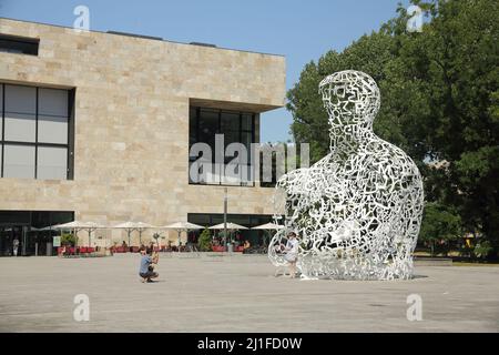 Skulptur Körper des Wissens, Jaume Plansa, 2010, an der Universität Campus Westend in Frankfurt, Hessen, Deutschland Stockfoto