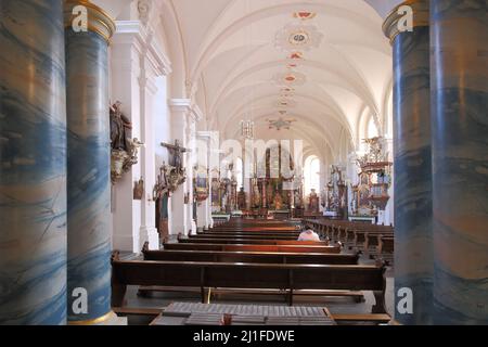 Innenansicht des Klosters Frauenberg in Fulda, Hessen, Deutschland Stockfoto