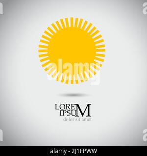 Einfache Sonne. Flaches Design. Vektorgrafik Stock Vektor