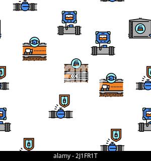 Rohrleitungsbau Vektor Nahtloses Muster Stock Vektor