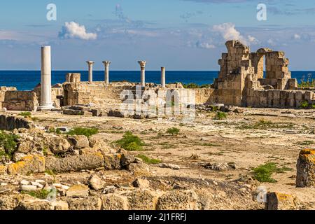 Ruinen von Salamis in Yeni Boğaziçi, Türkische Republik Nordzypern (TRNC) Stockfoto