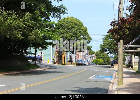 Blick Richtung Osten entlang der Gower Street, Downtown St. John's, NL Stockfoto