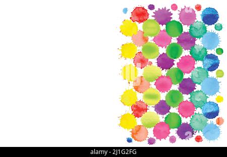 Bunte bunte bunte bunte Konfetti Textur. Wasserfarben Kreise auf weißem Hintergrund isoliert Stock Vektor