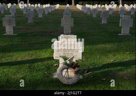 Pomezia, Rom, Italien 19/11/2017: Germanischer Militärfriedhof des Zweiten Weltkriegs © Andrea Sabbadini Stockfoto