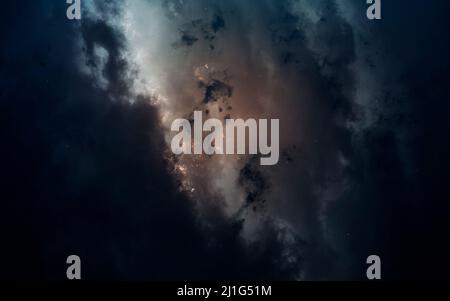 Nebel. Science Fiction Weltraum Tapete, unglaublich schöne Planeten, Galaxien, dunkle und kalte Schönheit des endlosen Universums. Elemente dieses Bildes furnen Stockfoto