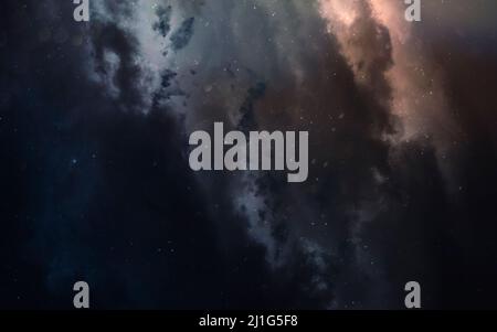 Nebel. Science Fiction Weltraum Tapete, unglaublich schöne Planeten, Galaxien, dunkle und kalte Schönheit des endlosen Universums. Elemente dieses Bildes furnen Stockfoto