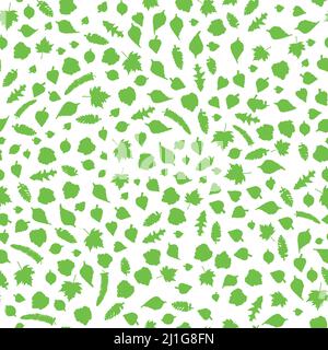 Nahtloses Muster mit bunten sommergrünen Blättern Stock Vektor