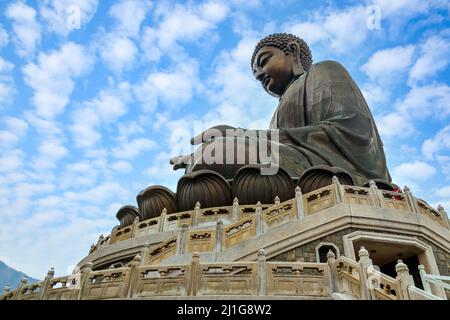 Der große Buddha in Hongkong in der Nähe des Klosters Po Lin Stockfoto