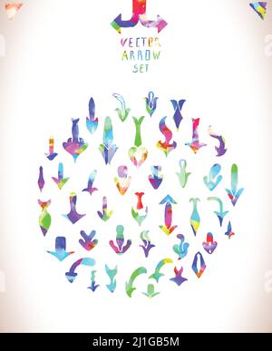 Handgezeichnete Kunst formt Kreise Quadrate Linien. Stock Vektor