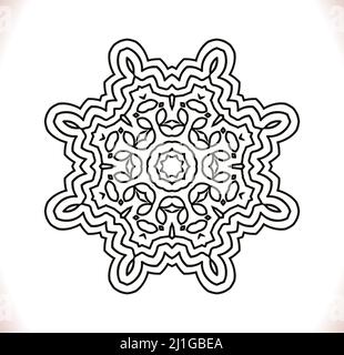 Runde Spitze mit Ziermuster. Dekorative Elemente aus dem Vintage-Stil. Handgezeichneter Hintergrund. Stock Vektor