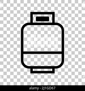 Symbol für Propangas auf transparentem Hintergrund isoliert. Bearbeitbarer Vektor. Stock Vektor