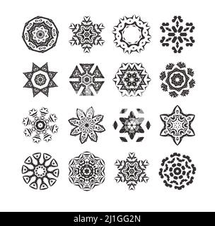 Runde Ornamentmuster. Handgezeichneter Hintergrund. Stock Vektor