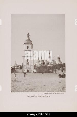 Foto aus dem 19.. Jahrhundert der Sophienkathedrale in Kiew. Ukraine, Russisches Reich. 1886-1896 Stockfoto