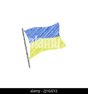 Blau gelbe Rechteck-Form. Vektor ukrainische Flagge Stock Vektor